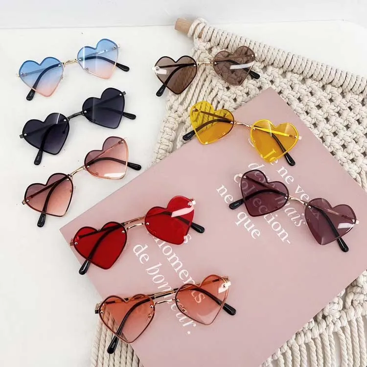 

trendy children's sunglasses candy color kids love glasses sunscreen fashion heart sunglasses for little girls, As the picture shows