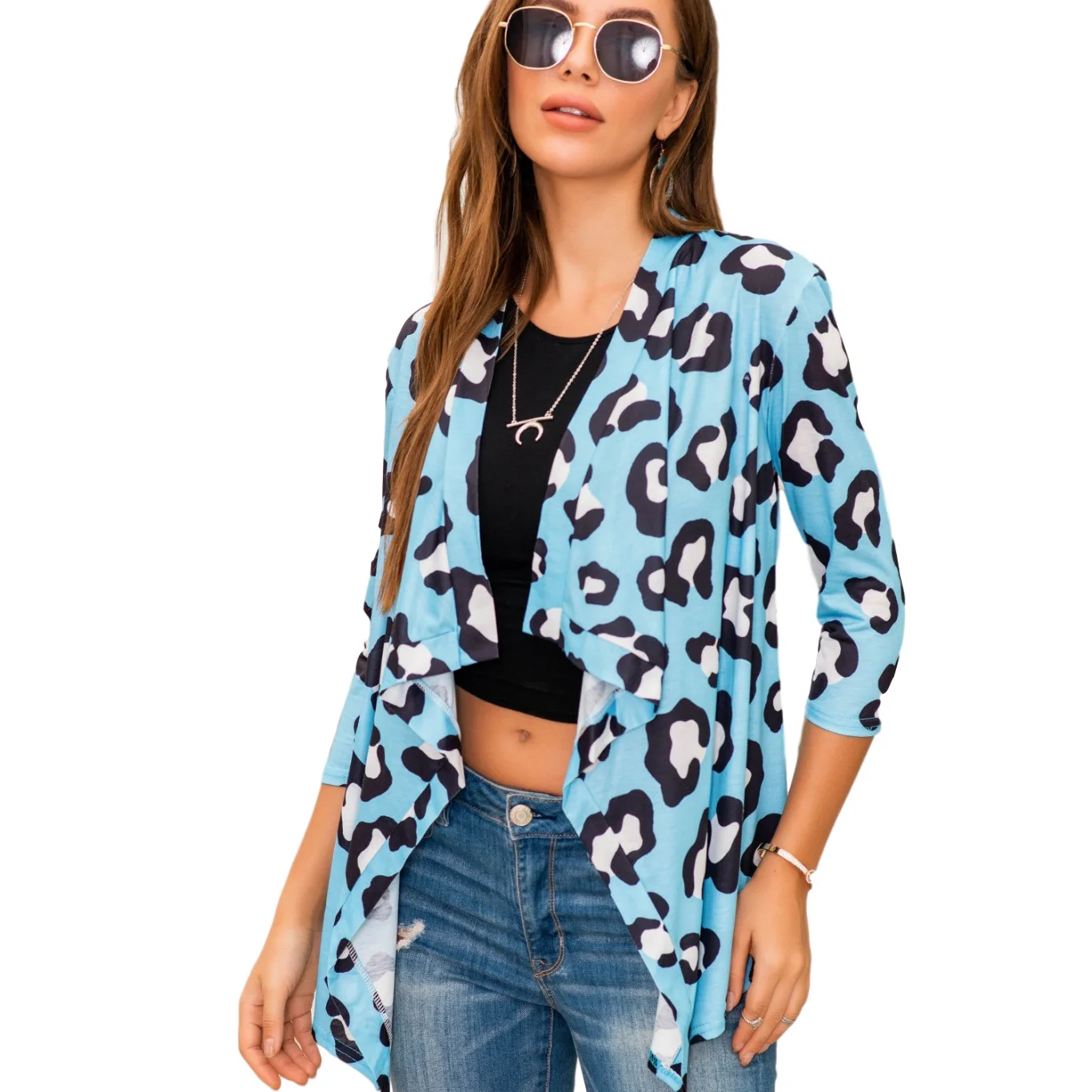

Retro National Style Women's long-sleeved shawl coat cardigan top