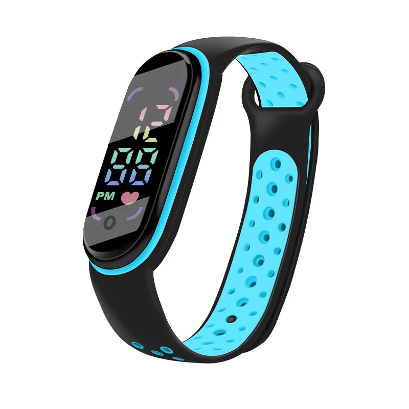 

New dual color LED electronic watch color student sports watch touch waterproof electronic watch