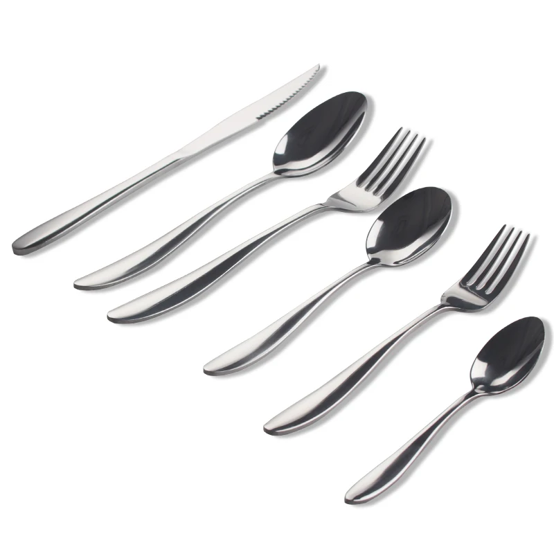 

Hot Silverware Set Stainless Steel Spoon Knife Fork Tea Coffee Spoon Flatware Set, Sliver