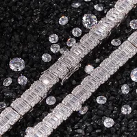 

fashion jewellery 2019 fancy brass gold plated diamond baguette tennis men chain necklace