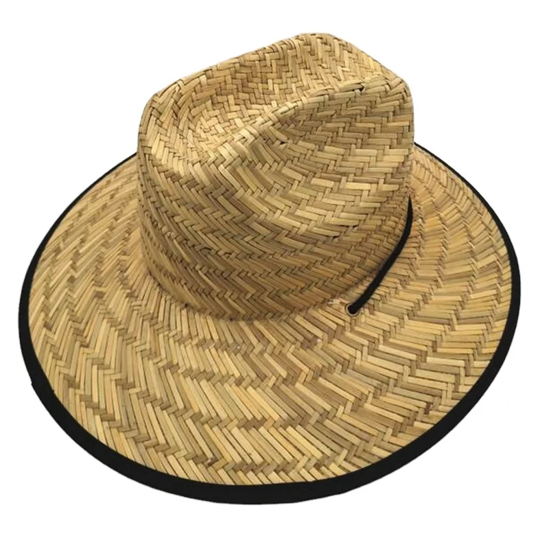 New Natural Bamboo Hat Men Women High Quantity Classic Straw Lifeguard Hat