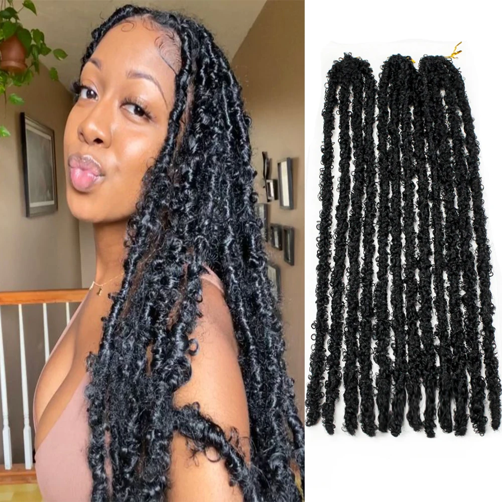 

20 inch 65g Faux Soft butterfly locs crochet synthetic braiding hair braids passion twist meche Braid Hair Extension