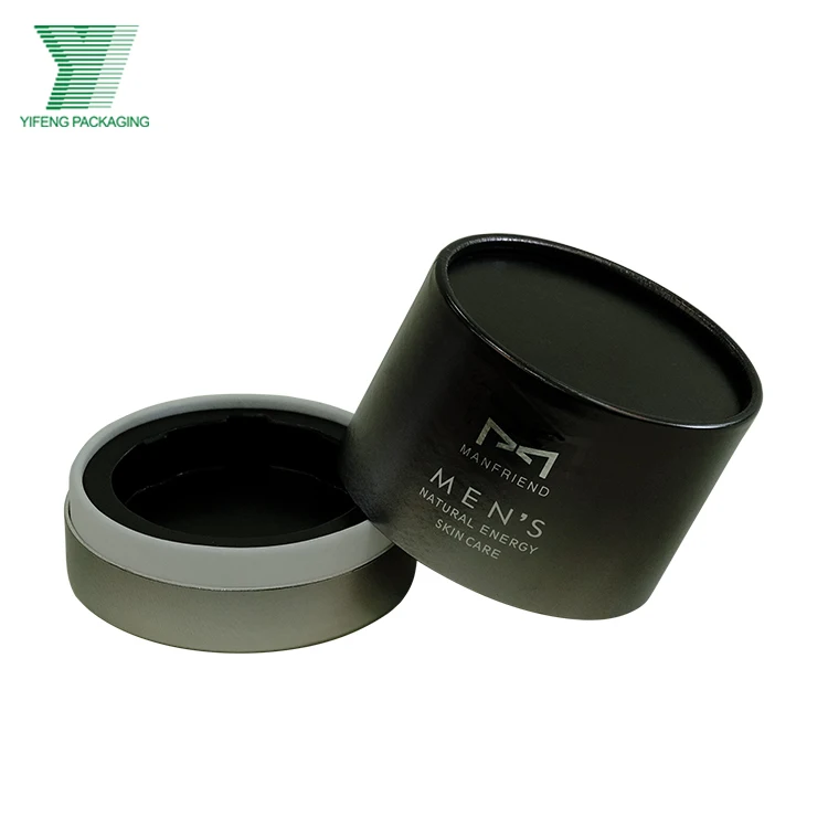 

High-end Silver Foil Logo Black Candle Kraft Paper Tube Packaging 40g Facial Cream Cosmetic Tube Box With Flocking EVA Insert