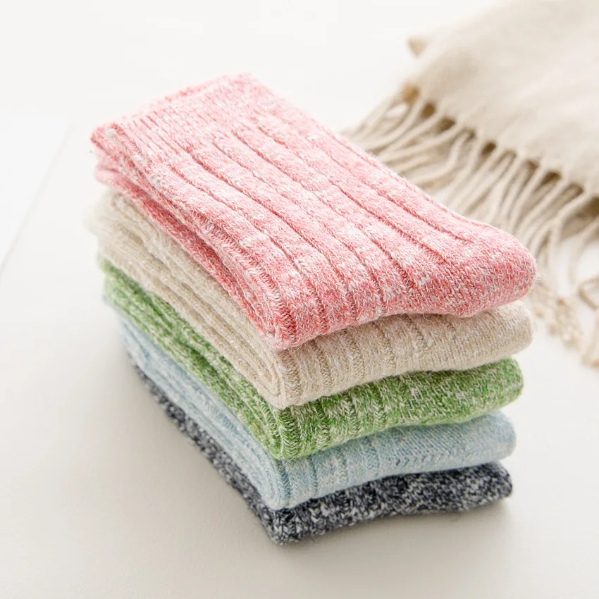 

Customize Knit Workout Colored Socks For Women Cozy Crew Womens Fluffy Socks