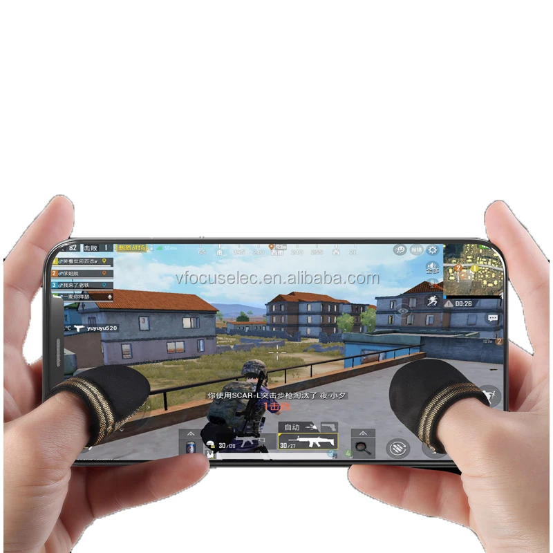 

Custom mobile phone game finger sleeves for pubg gaming gloves, Black, white, blue