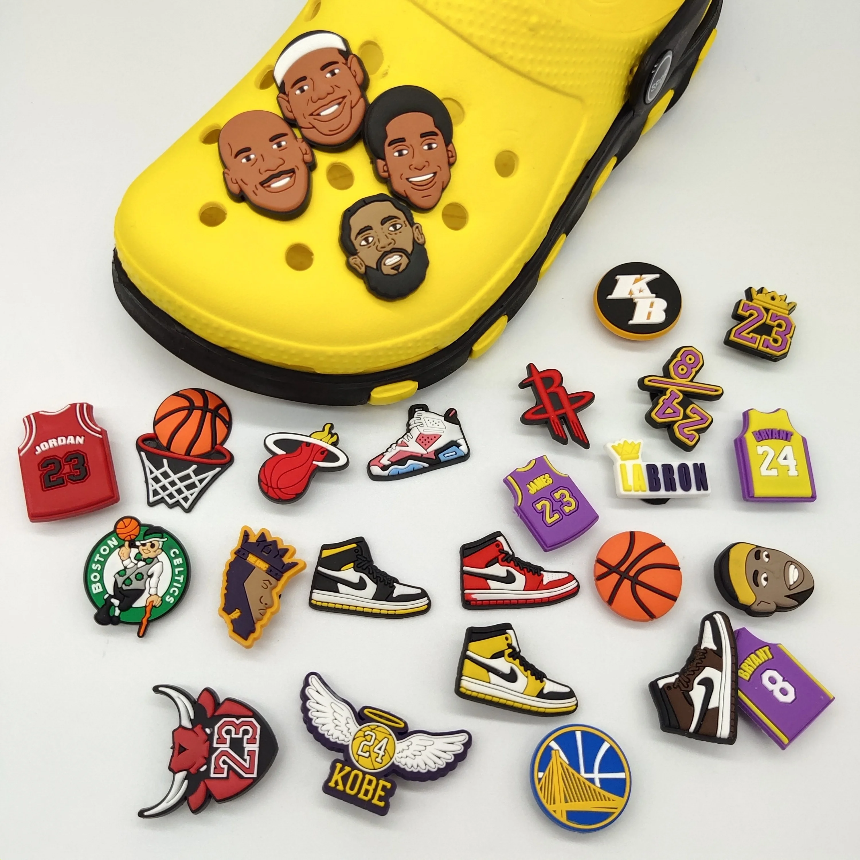 

Kobe designs sports shoes charms available promotional shoes decoration charms wholesale soft PVC shoe charms for croc gibz, As picture