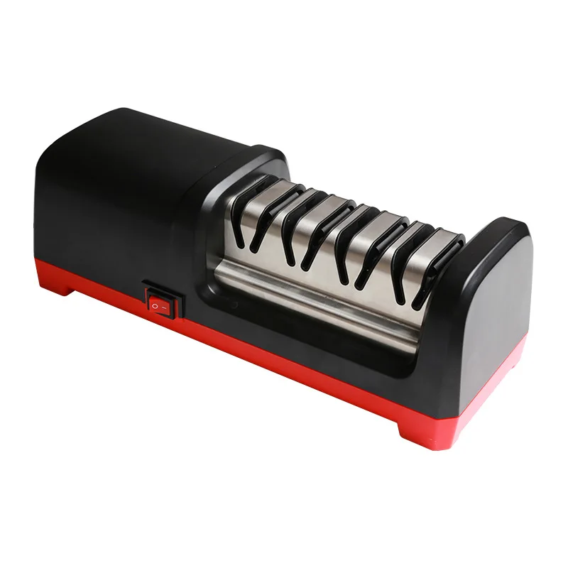 

TAIDEA Top Level TG2102 4 Stages Electric Diamond Steel Kitchen Knife Sharpener, Black and red