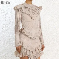 

MOLI Australia Instagram Clothes Model Ruffled Women Dresses Wholesale Boho Wholesale Clothing Dubai Lace Fashion Dress