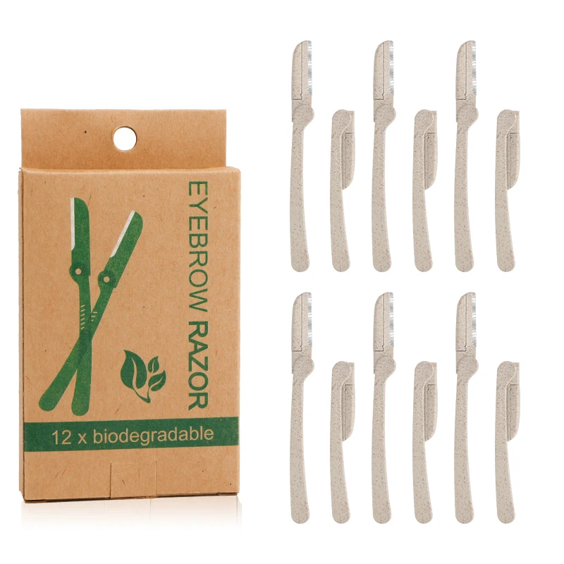 

Dermaplaning tool disposible shaving razor foldable wheat straw eyebrow razor trimmer, As photo or customized