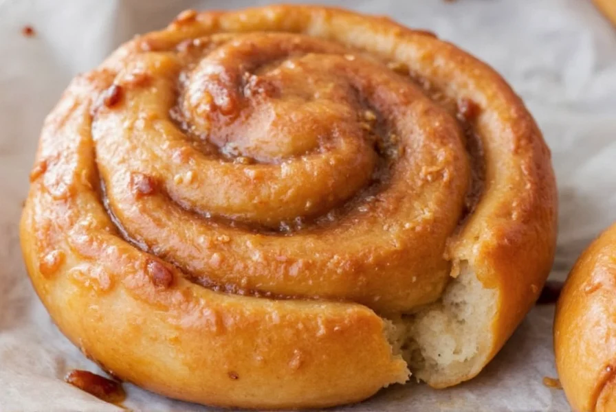 Step-by-step process of making giant Texas cinnamon bun showing dough preparation, filling application, and baking stages