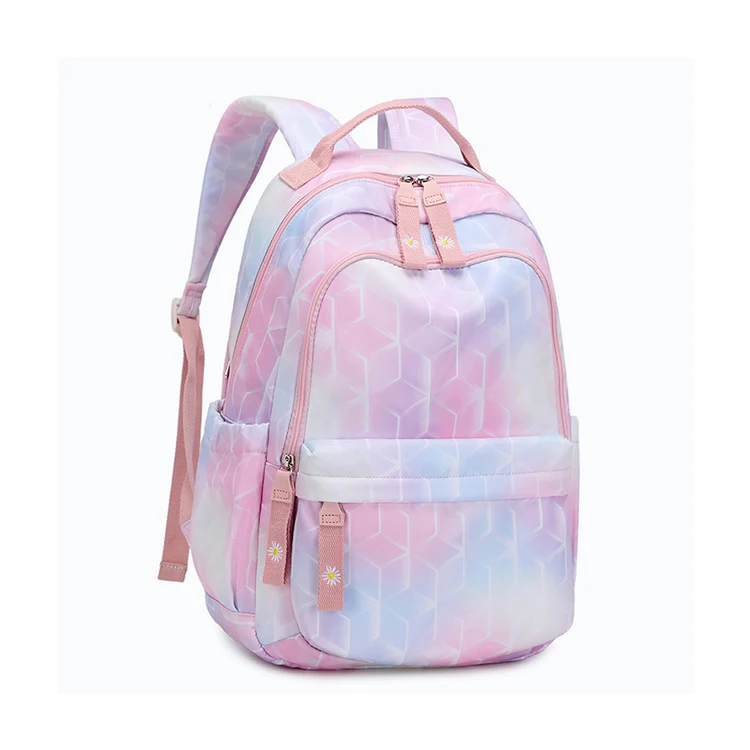 

Fashionable Gradient Ramp Waterproof Polyester Printing Women's Backpack Student School Bag