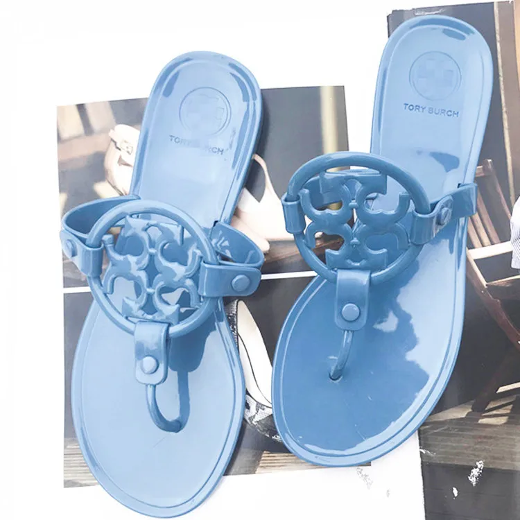 

2021 Fashion Jelly Ladies Flip Flop L Beach Slippers Luxury Mini Miller Flip Flop Slipper Beach Outdoor Slipper, Picture color