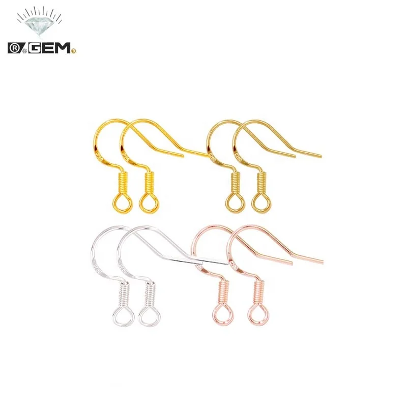 

R.Gem. Gold Plated 20pcs/lot 14.5*12mm 925 Silver Material Earing Hook