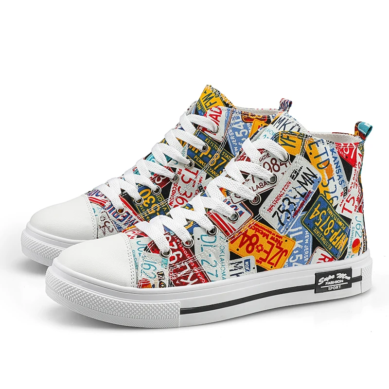 

2021 Drop Shipping Low Price Custom Print Mens Sneakers Shoes High Heel Canvas shoes, 1, 2