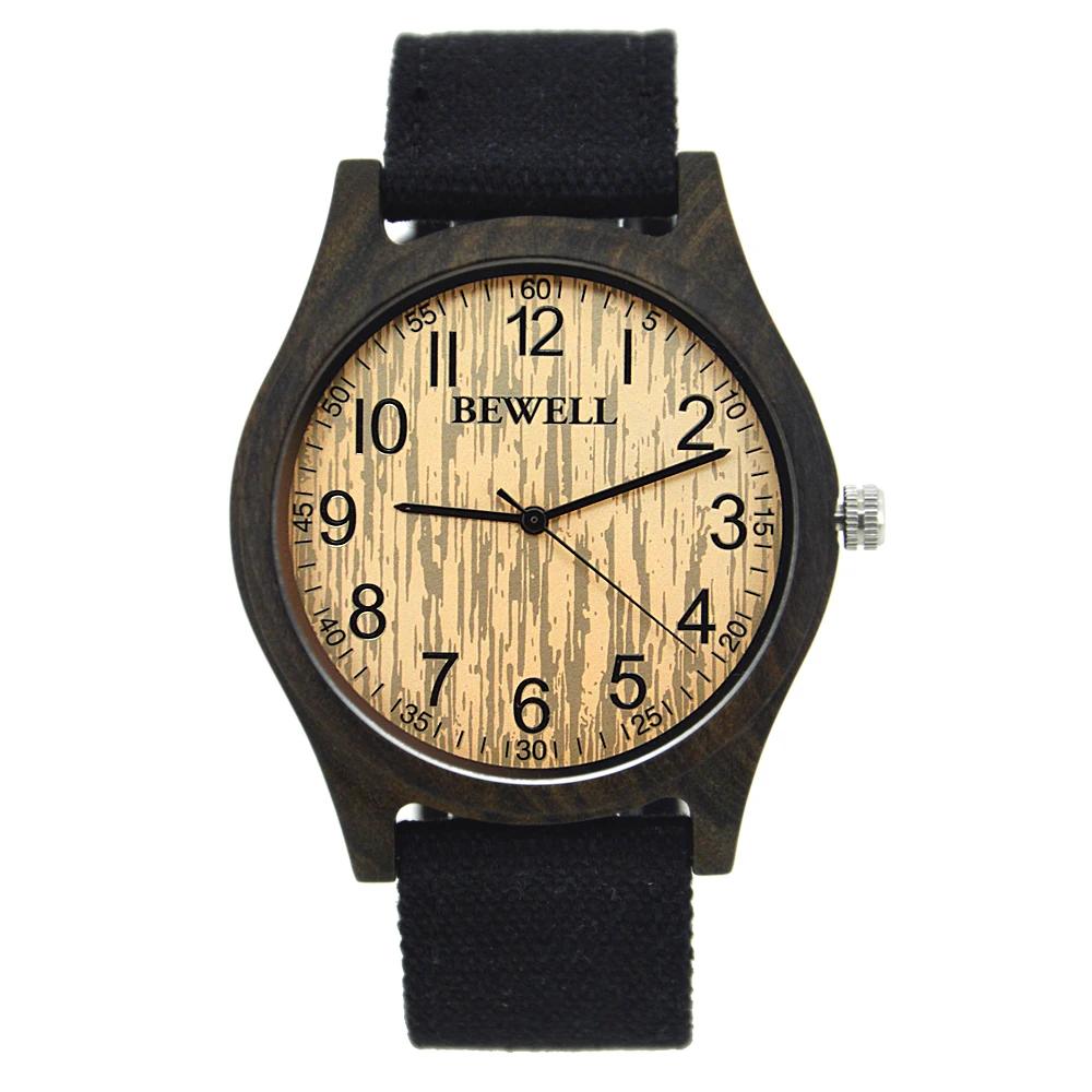 

Wooden Watch Canvas strap Quartz wristwatch ready to ship OEM welcome Water resistant