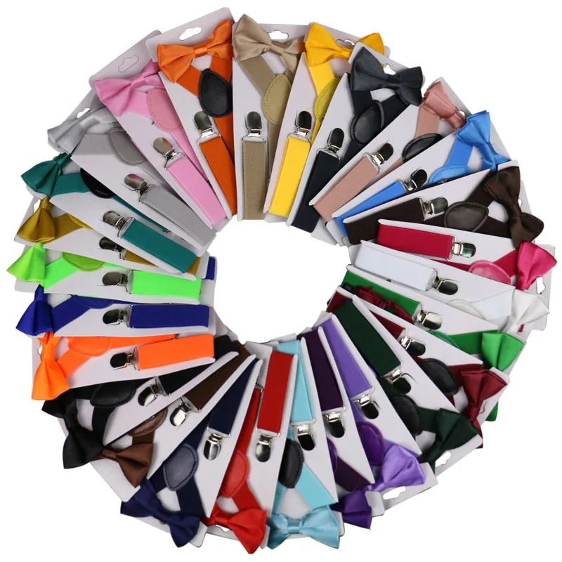 

Amazon Best Selling Kids Mini Suspenders Clips Set With Bow Tie