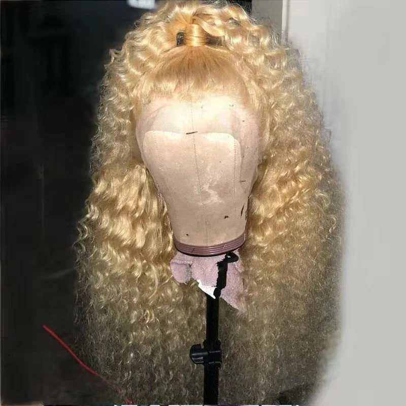 

Glueless 613 Blonde Color Water Wave Virgin Brazilian Human Hair Lace Front Wig