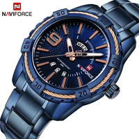 

New Naviforce 9117 Brand Men Military Heavy Dial Blue Business Fashion Date Day Quartz Stainless Steel Luxury Men Wrist Watch