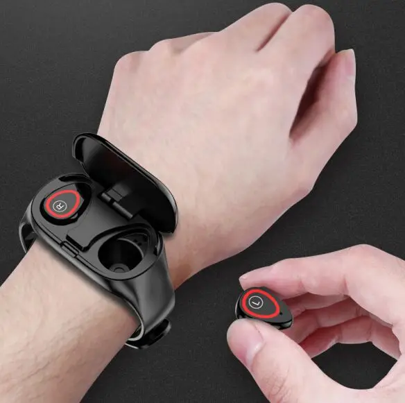 

2020 New 2 in 1 BT bracelet handsfree smart watch fitness headset earphone