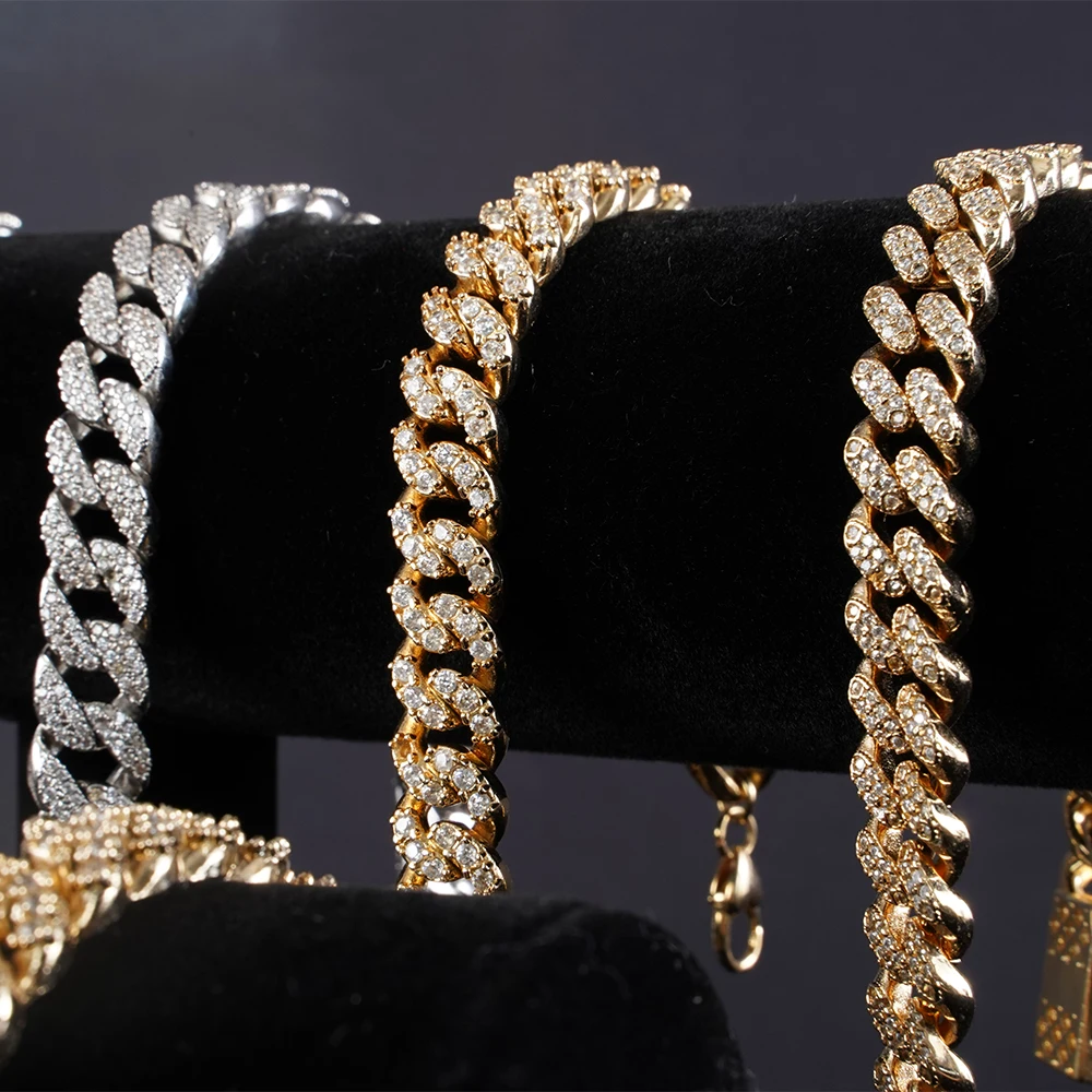 

JL Jewelry 12mm 18k Mens Gold Bracelets Cuban Chain Mens Hip Hop Wholsale
