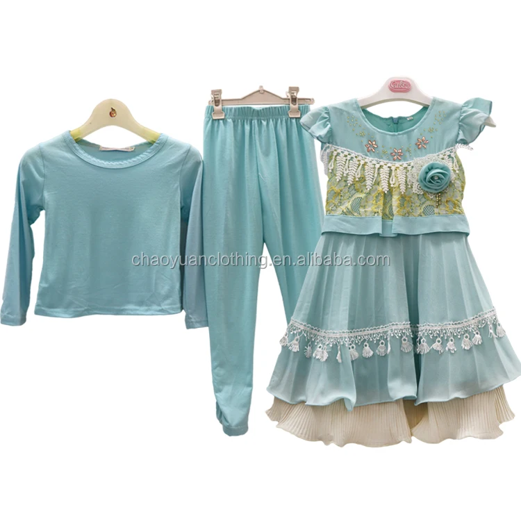 

2020 New Clothes Fall Design cotton Ruffle hem dress Sets baby Girls long sleeve plain top shirt and trouser, As pictures/various colors available