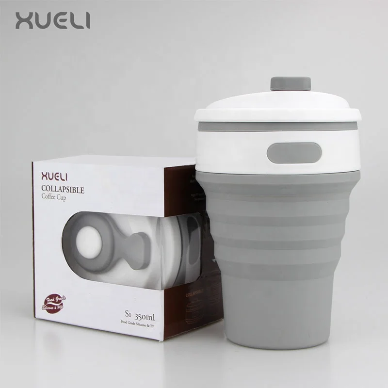 custom printed mug cup High quality Silicone collapsible coffee mug