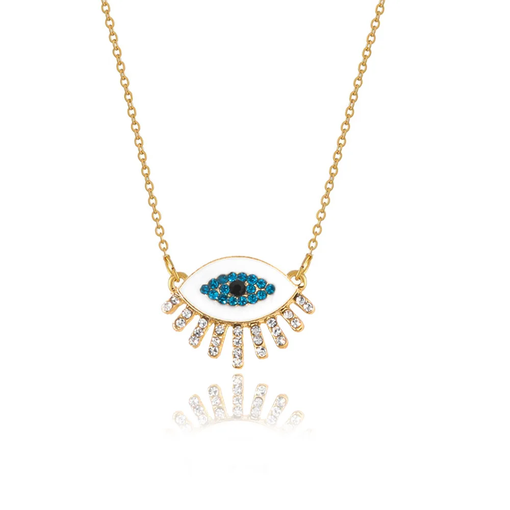 

European and American cross-border explosion models evil's Eye Necklace Alloy Dot Diamond Pendant Chain Female