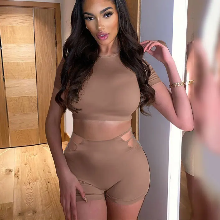 

FS4118A 2021 new trend sports outfits women 2 piece shorts set