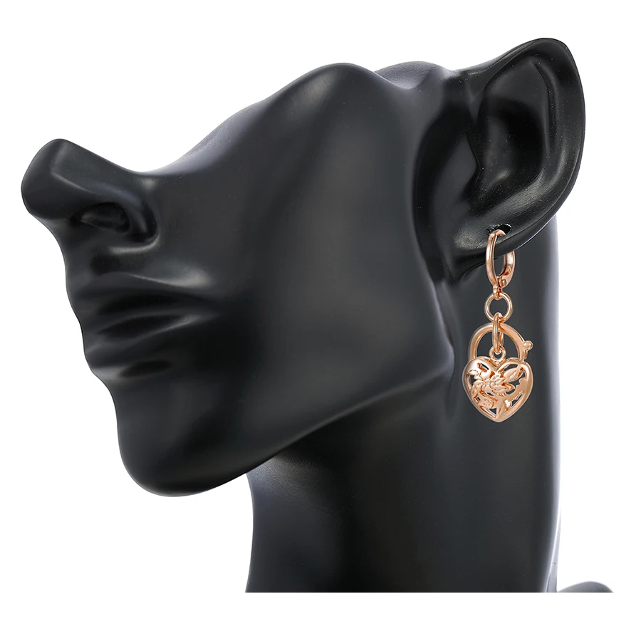 

80651xuping New women's pendant earrings carved with hollow hearts