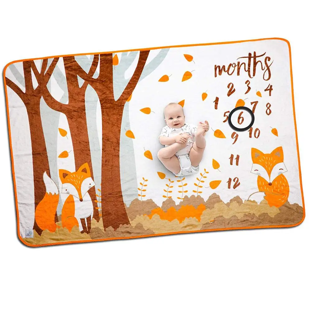 
Hot Sale Customized News Months Photography Props Kids Baby Milestone Blanket 