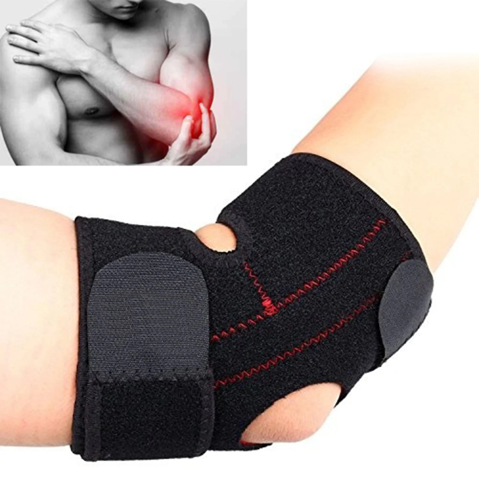 

Adjustable Neoprene Tennis Golfers Elbow Brace Wrap Arm Support Strap Band Arm Sleeve Wrap for Olecranon Joint