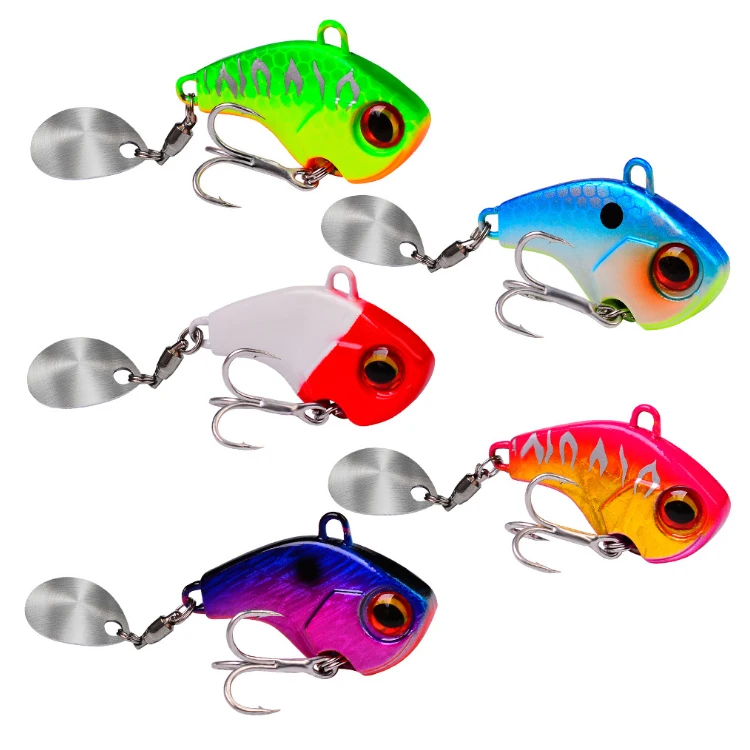

WEIHE 6G 15G 28G Metal Mini VIB With Spoon Fishing Lure Hard Fishing Tackle Pin Crank bait Vibration Spinner, See details