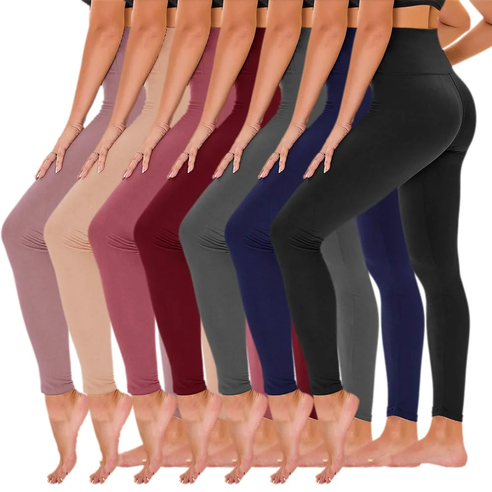 

High Waist Buttery Soft Tight Pattern Fitness Multi Colors Black Yoga Leggings For Women, As pictures or customized colors