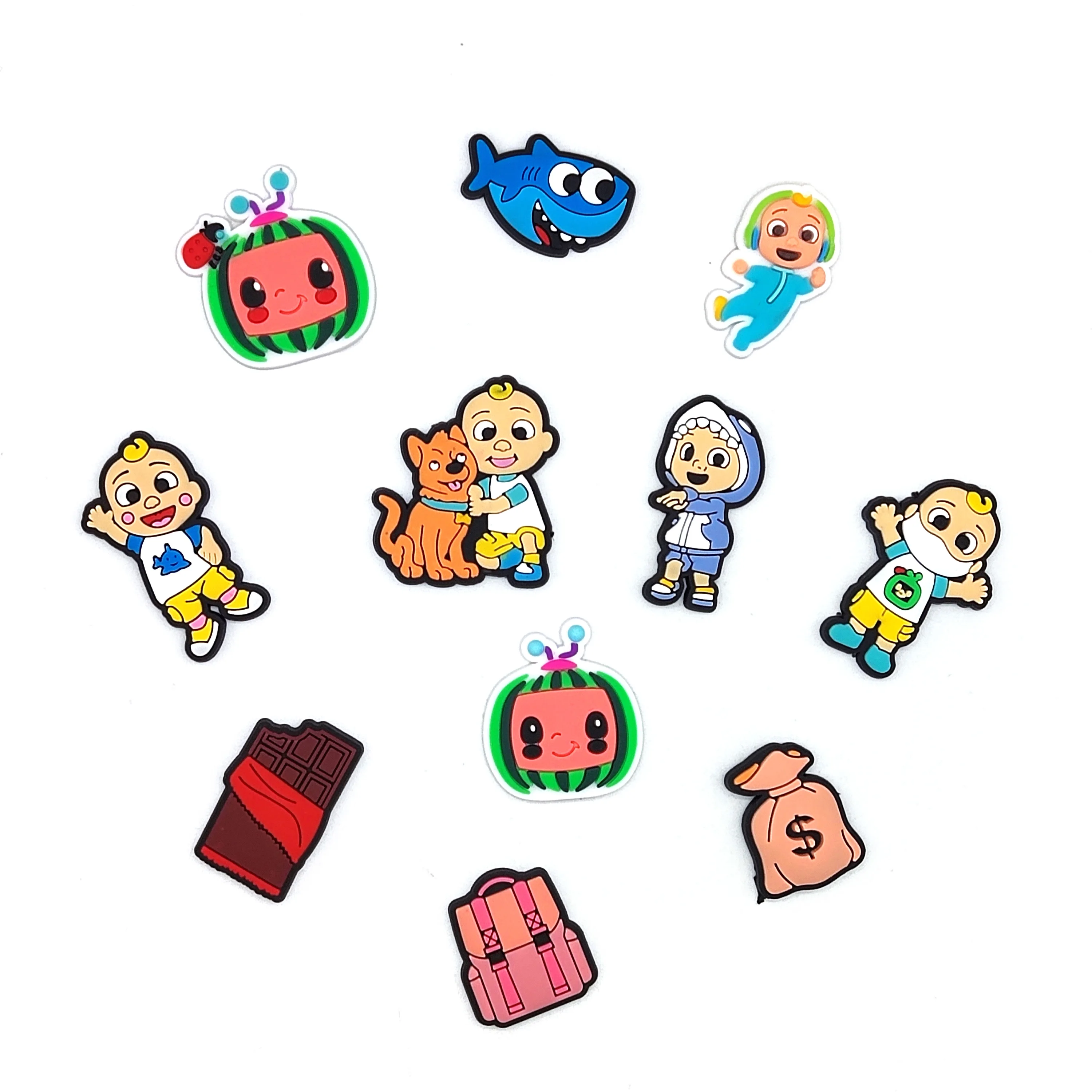 

cocomelon JOJO PVC shoe decorations clog charms Custom designer for sandals charms and bracelet gifts for kids, Picture