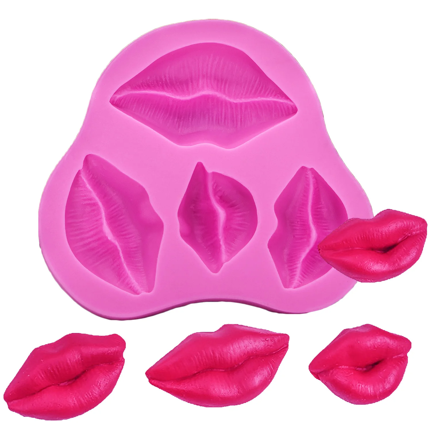 

New Hot Sale DIY Baking Tools Mouth Shape Silicone Fondant Mold Kitchen Accessories, As photo