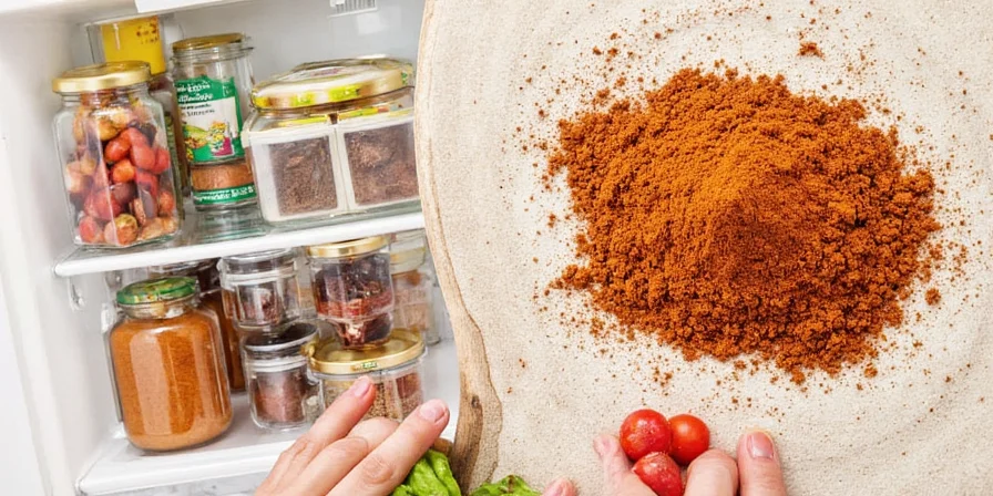 Close-up of a spice grinder with coriander seeds inside