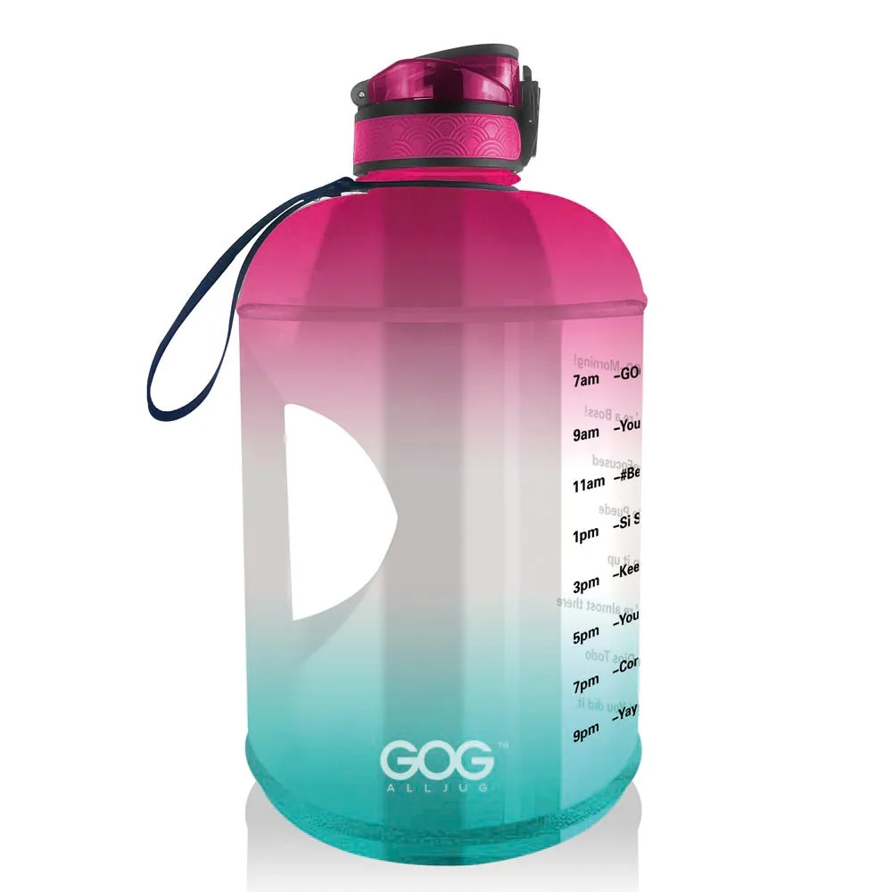 

1 Gallon Water Bottle, BPA Free Large 128oz Leakproof Fitness Sports Gallon Jug with Motivational Time Marker & Straw