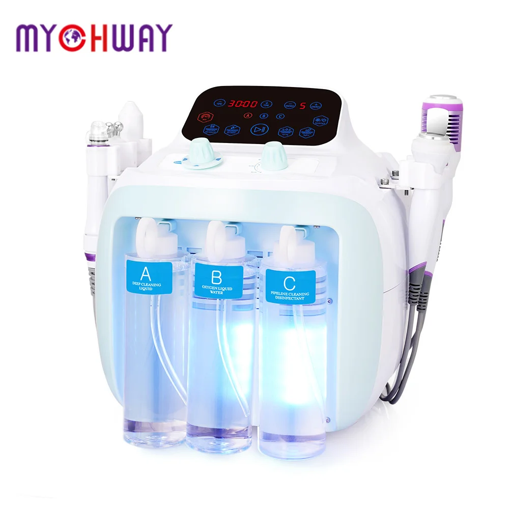 

CE Approved 6 In 1 Hydro Dermabrasion Peeling Oxgen Facial Hydro Face Therapy Beauty machine