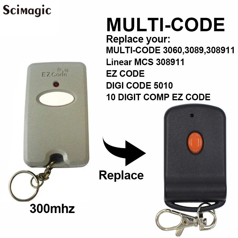 12V 300 MHz 10 Digit Pin Mini Remote Control Garage Door Gate Opener Transmitter 