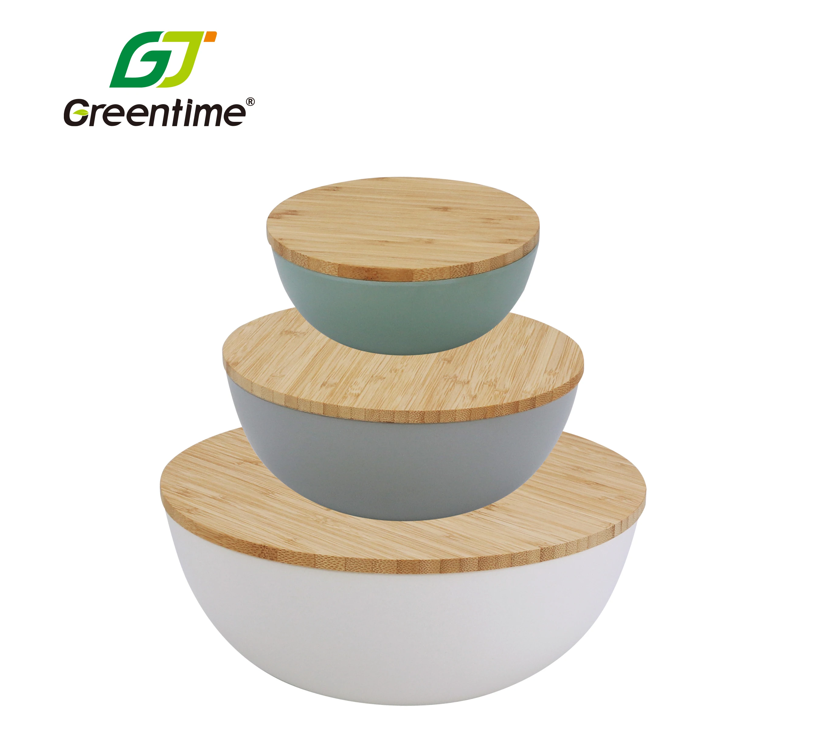 

Wholesale Eco-friendly Customized Bamboo Fiber Round Serving Bowl, Salad Bowl Set With Bamboo Lid