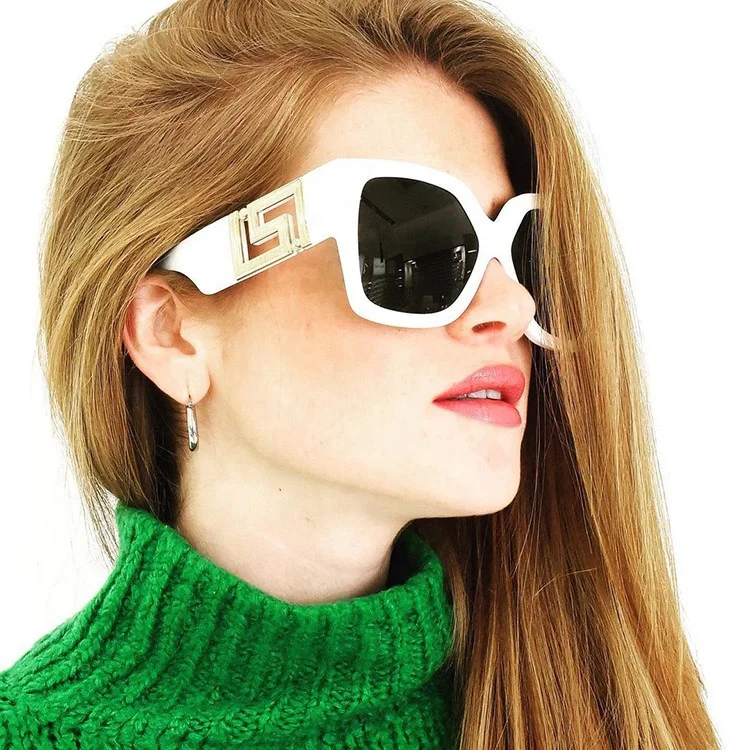 

4402 Exquisite Square Oversize Sun Shades With Metal Side Design Custom Sun Glasses Women Men Fashion Brand Sunglasses 2021