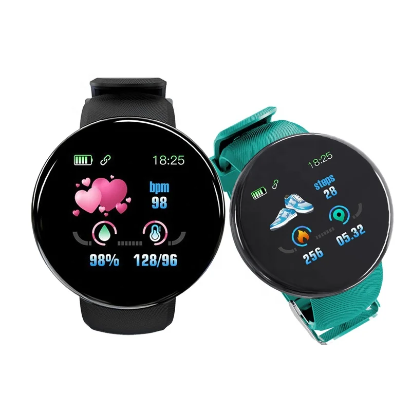 

Cheap D18 Women waterproof Sports Bracelet Fitness Tracker Heart Rate Monitor Watches Smart Wristband Man Smart watch for apple, Blue,purple,red,black,green