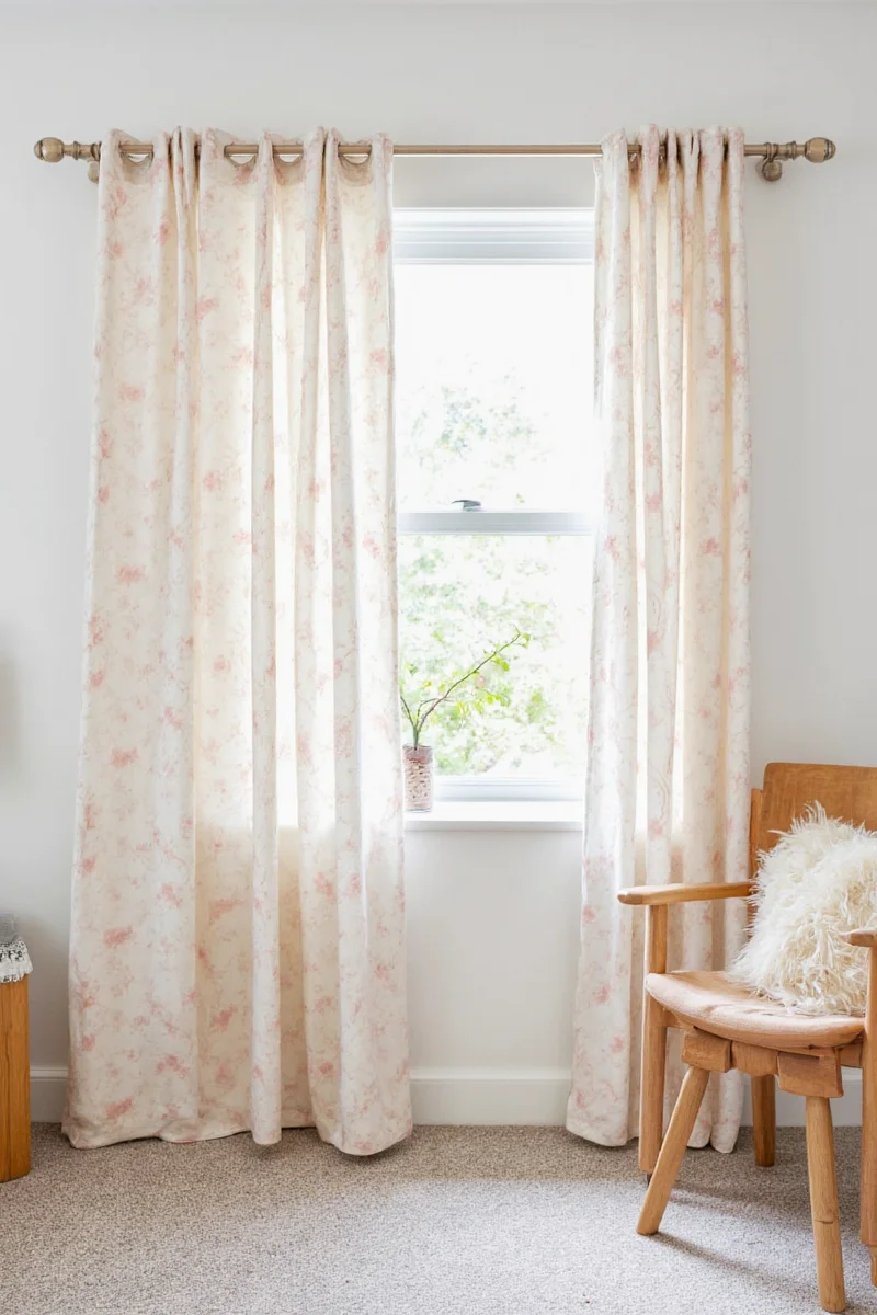 Non-permanent curtains in a playful kids' room
