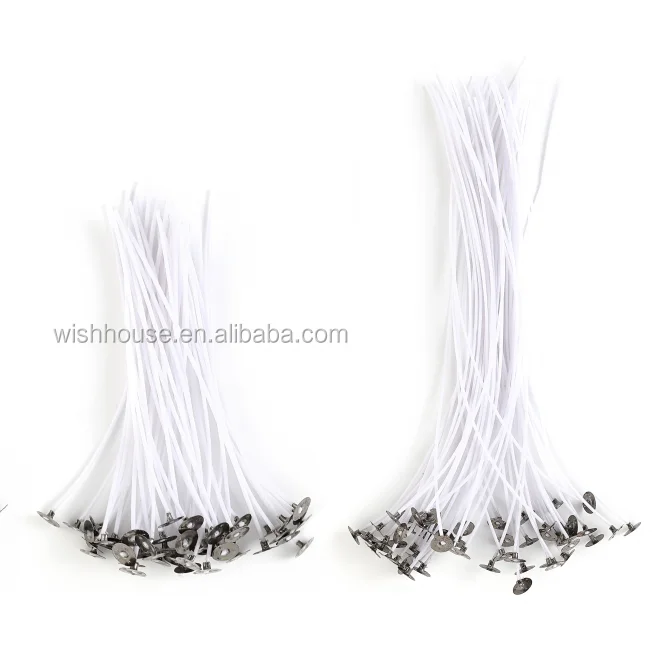 

Cotton wicks for soy wax candle making 6cm 10cm 15cm and Support length customization With metal sustainable label