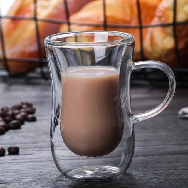 

Mikenda Custom Glass Coffee Mugs Design Pattern Sublimation Glass Mug With Handle, Transparent