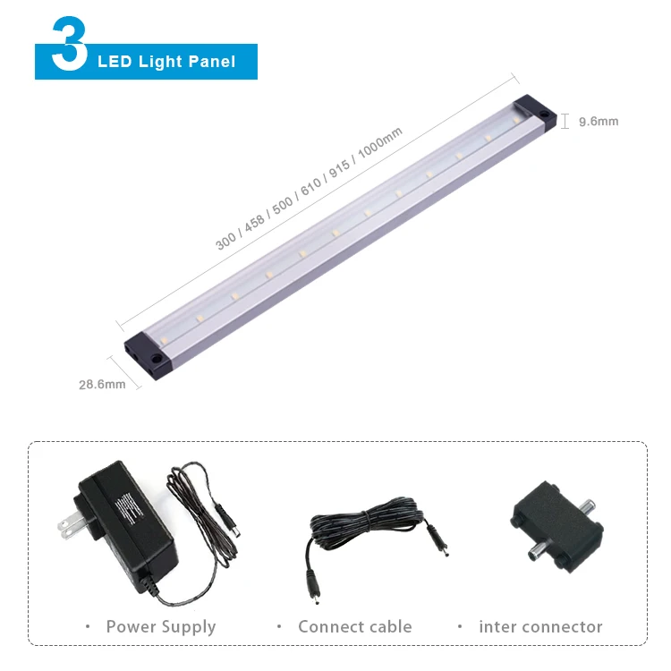 
aluminium profile led strip bar closet wardrobe kitchen under 12V led motion sensor led panel light 