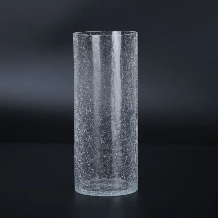 Clear Crackle Tube Glass Lampshade Cylinder Glass Lamp Shade For ...