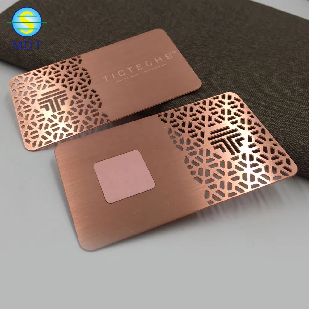

MDT O engraved rose gold mirror metal business card PROMOTION