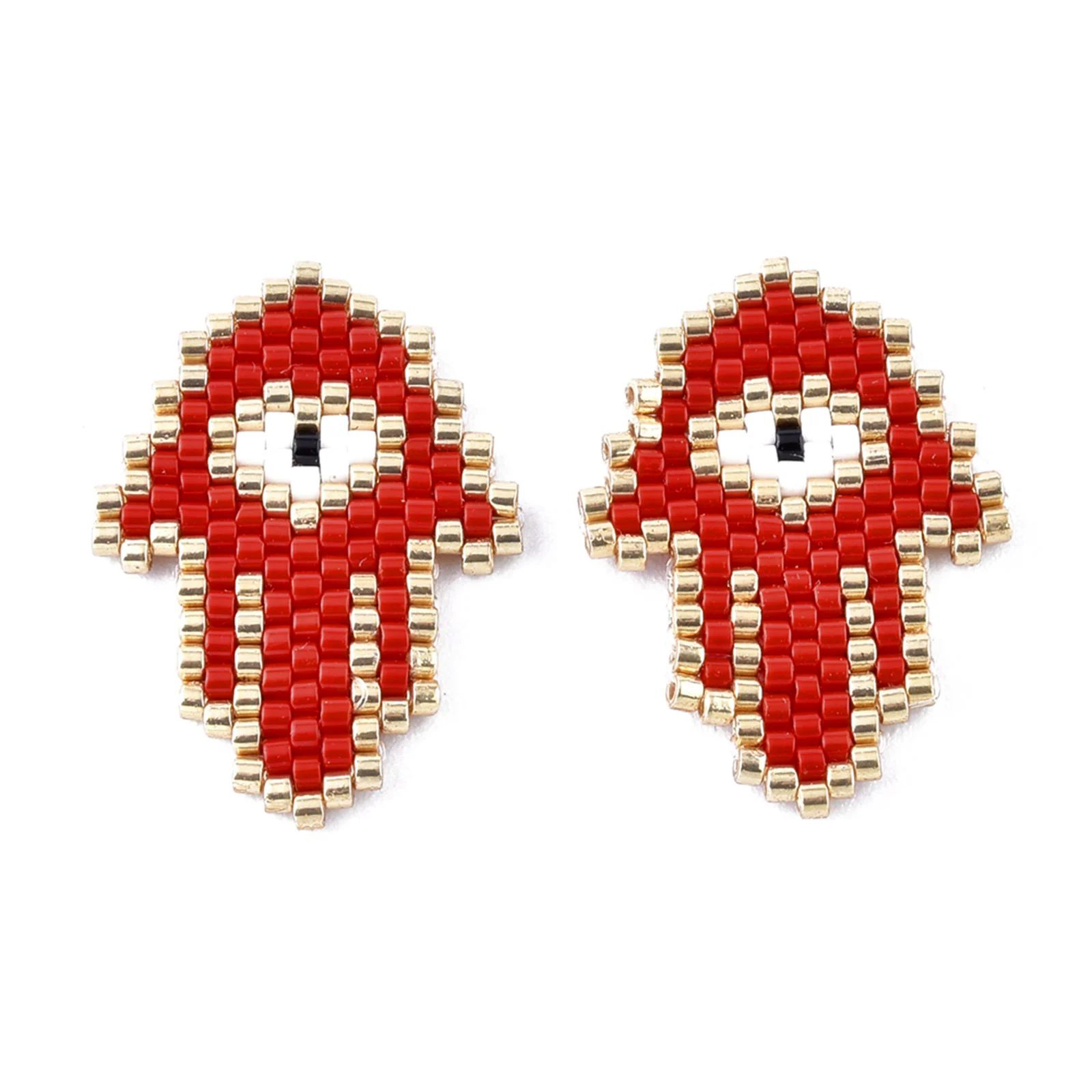 

PandaHall Elastic Thread Hand of Miriam with Eye Seed Beads Pendants, Red
